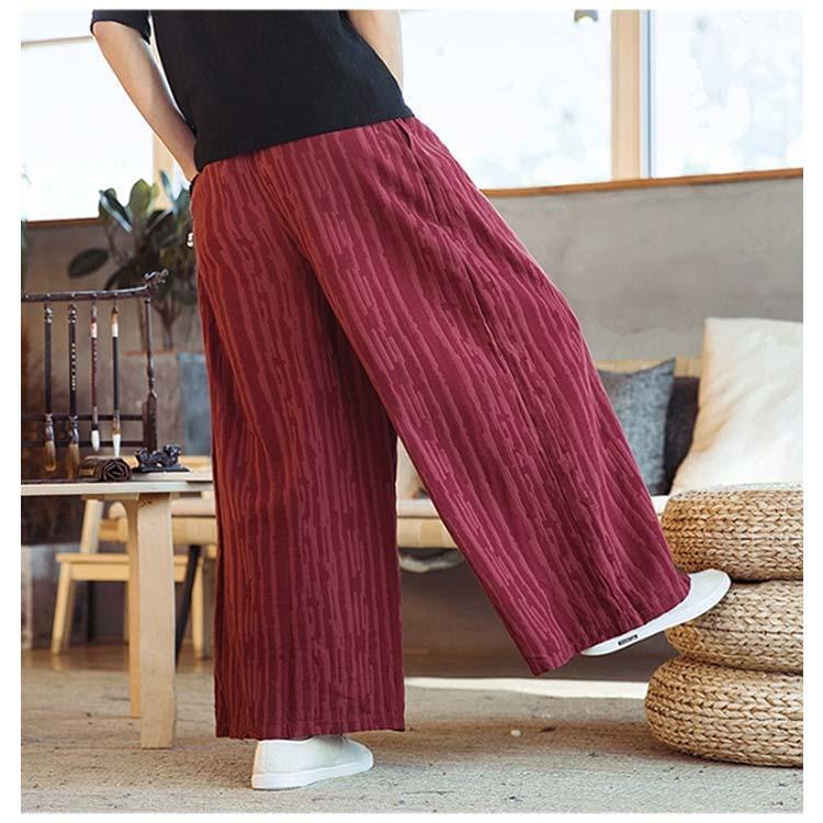 ワイド パンツ ウエストゴム メンズ リネン 麻 夏 レディース ユニセックス イージーパンツ 麻パンツ ウエストゴム シェフパンツ バギーパンツ ワ