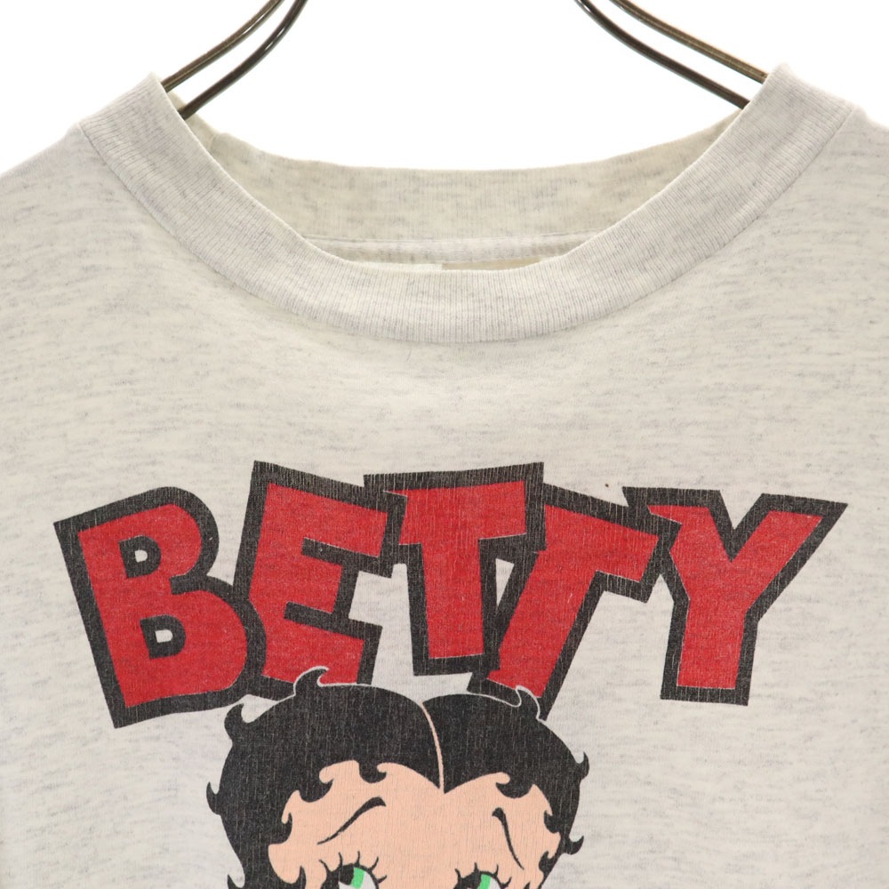 NJ CROCE 80s USA製 ヴィンテージ ベティーブープ 半袖 Tシャツ M ライトグレー BETTY BOOP メンズ