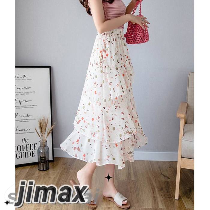 プリーツスカート レディース シフォン 花柄 夏 スカート 韓国風 Aライン ロング丈 フレア オシャレ 着痩せ コーデ マキシ丈 きれいめ ゆったり 30代 40代 50代 プレゼント