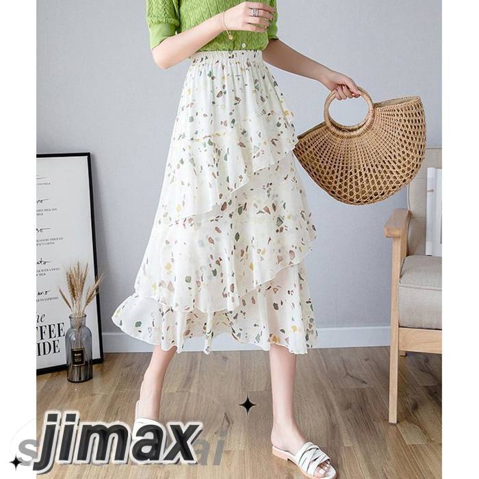 プリーツスカート レディース シフォン 花柄 夏 スカート 韓国風 Aライン ロング丈 フレア オシャレ 着痩せ コーデ マキシ丈 きれいめ ゆったり 30代 40代 50代 プレゼント