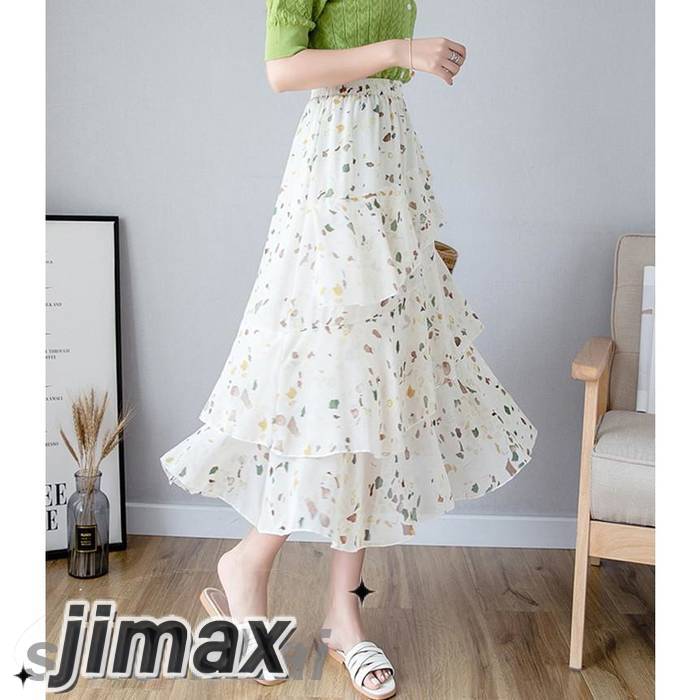 プリーツスカート レディース シフォン 花柄 夏 スカート 韓国風 Aライン ロング丈 フレア オシャレ 着痩せ コーデ マキシ丈 きれいめ ゆったり 30代 40代 50代 プレゼント