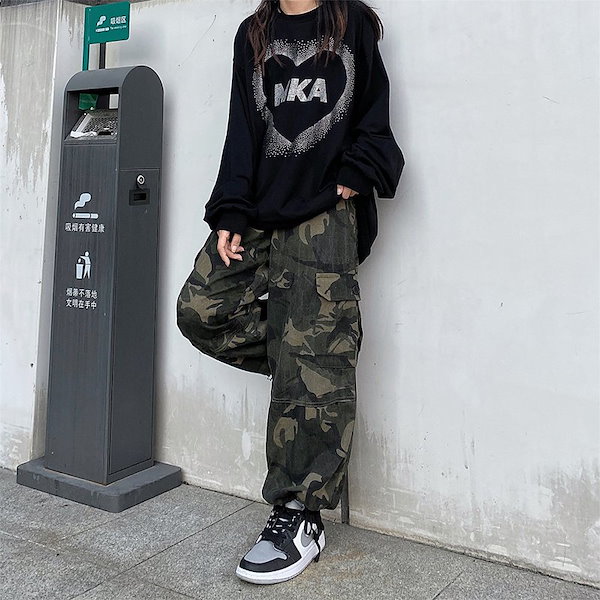 迷彩パンツ カーゴパンツ レディース コットン S-3XL 迷彩柄
