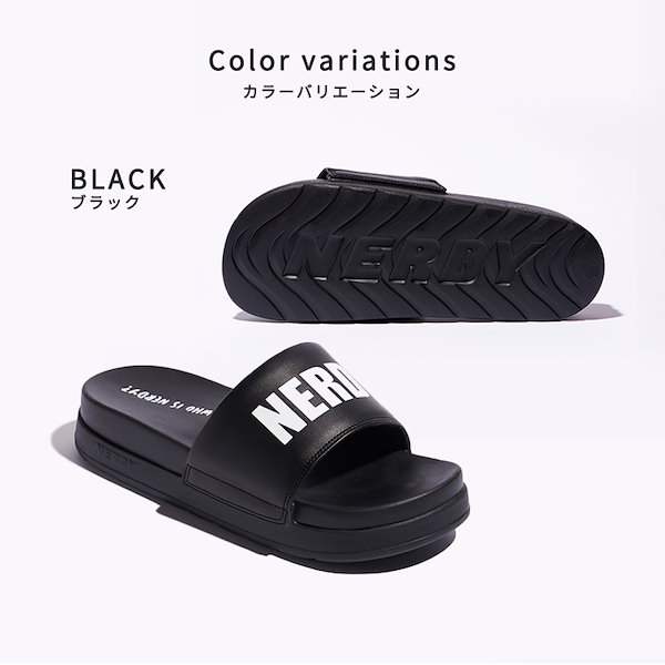 NERDY ノルディ サンダル Big Logo Platform Slide 韓国 ZICO 原宿 メンズ レディース ユニセックス スポーツ  nerdy 正規品