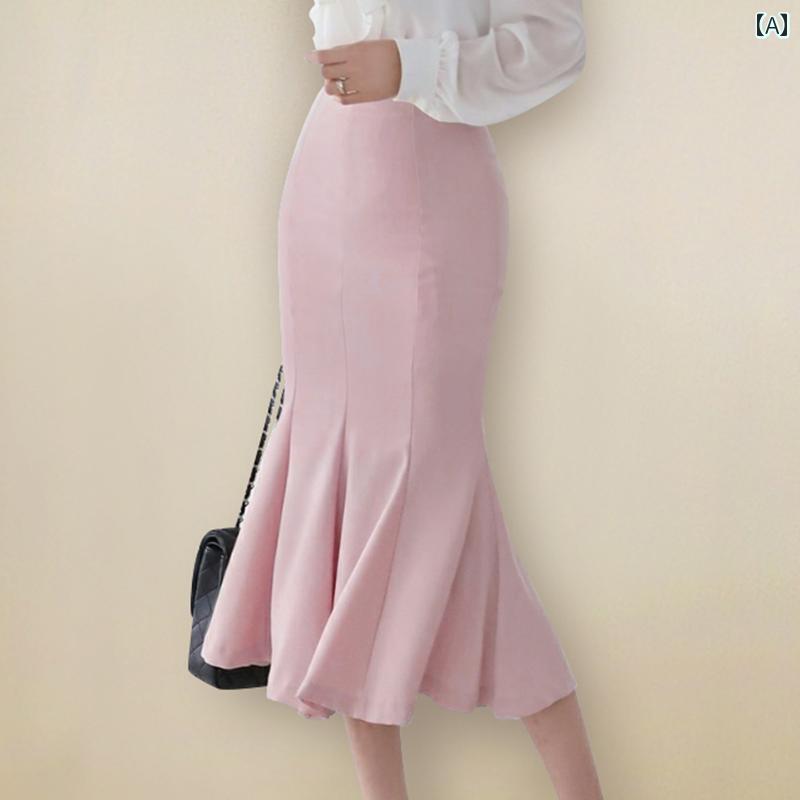 スカート レディース きれいめ 上品 通勤 ハイウエスト フィッシュテール ロング ヒップ カバー 夏 ピンク 通勤 オフィス ショート 夏 スカート レディース きれいめ 上品 通勤 ハイウエスト フィッシュテール ロング ヒップ カバー 夏 ピンク 通勤 オフィス ショート 夏