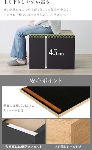 萩原 ユニット畳 畳座 たたみ 小上がり 萩原のい草 高床式 畳 大容量 収納 洋室サイズ 幅 60 奥行 60 高さ 45 ブラック × グリーン RUD-1158GR 萩原 ユニット畳 畳座 たたみ 小上がり 萩原のい草 高床式 畳 大容量 収納 洋室サイズ 幅 60 奥行 60 高さ 45 ブラック × グリーン RUD-1158GR