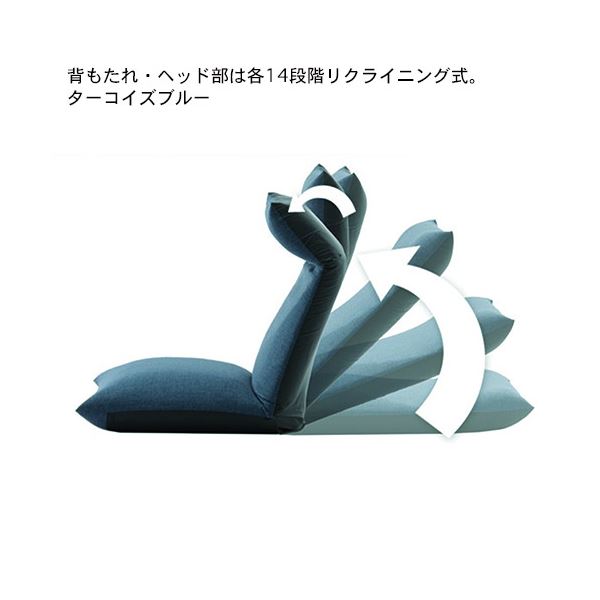 ヘッドリクライニング座椅子/リラックスチェア (タスクブルー) 座面ポケットコイル入り 日本製 (リビング雑貨 生活雑貨)