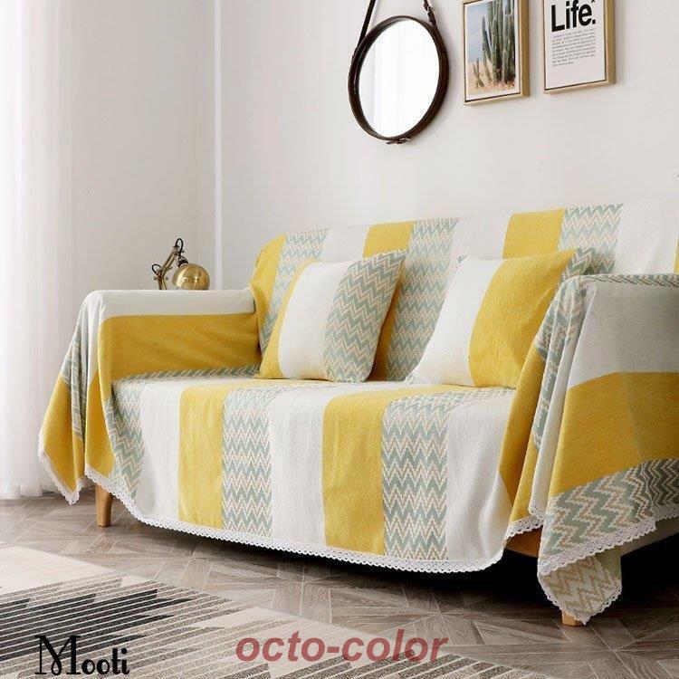 【ROSEBLINK】マルチカバー ソファー 肘あり 長方形 ベッド カバー ニット ソファーカバー 1/2/3人掛け カバー ファブリック ソファ ひざ掛け チェアカバー 毛布 多機能