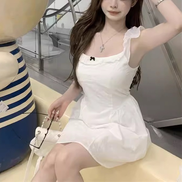 フライングスリーブ&スクエアネックのドレス レディース ワンピース ドレス フレア ミニ 膝上 袖なし ノースリーブ スクエアネック スリム Aライン フェミニン ハイウエスト かわいい カジュアル フライングスリーブ&スクエアネックのドレス レディース ワンピース ドレス フレア ミニ 膝上 袖なし ノースリーブ スクエアネック スリム Aライン フェミニン ハイウエスト かわいい カジュアル