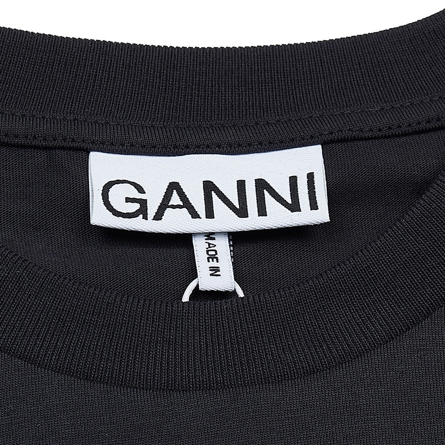 GANNI T3953 252 ラインストーンロゴTシャツ GANNI T3953 252 ラインストーンロゴTシャツ
