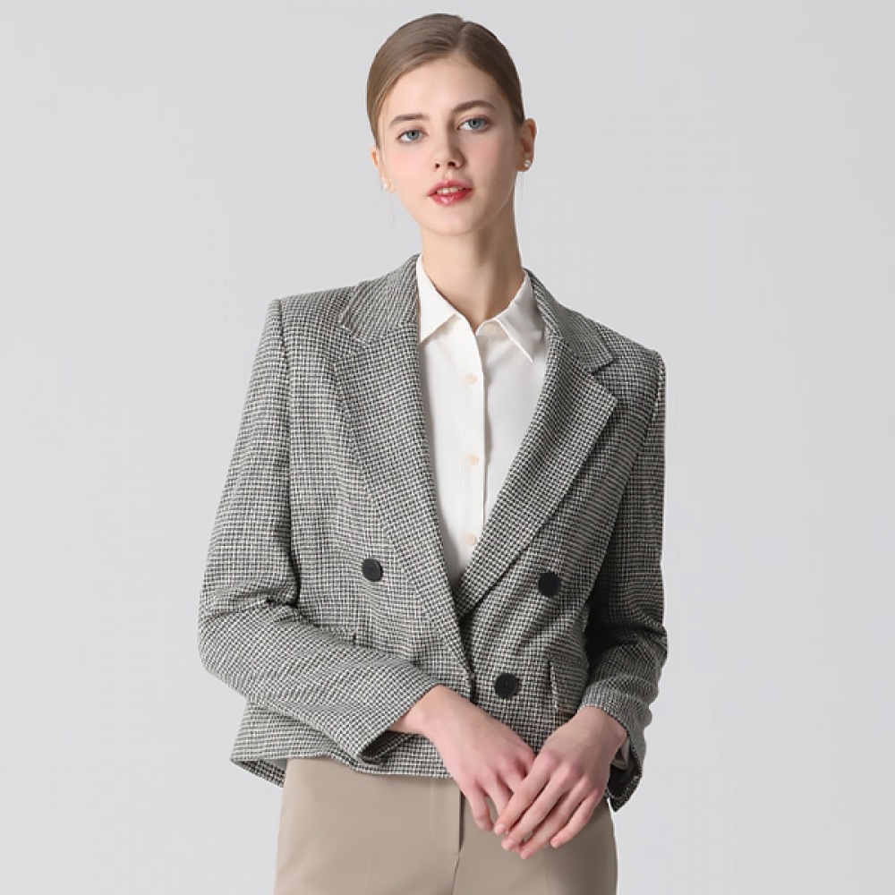 リスト] プレミアム千鳥格子ダブルクロップジャケット 【公式通販】