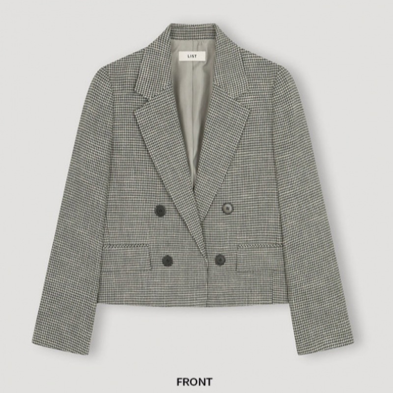 リスト] プレミアム千鳥格子ダブルクロップジャケット 【公式通販】