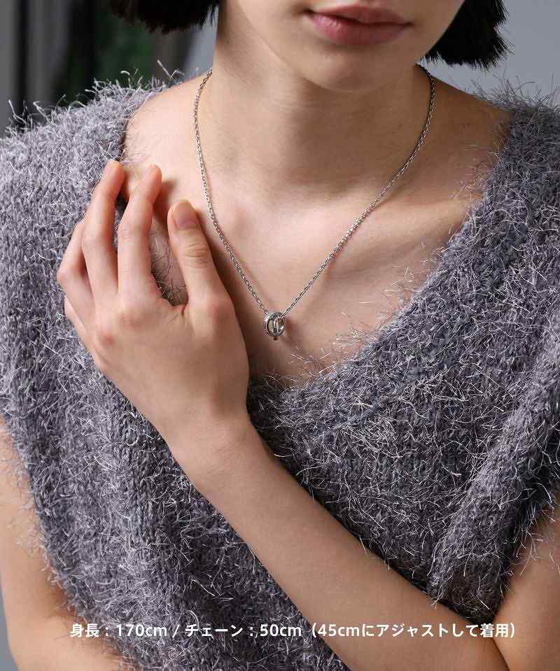 ネックレス メンズ レディース 限定展開 LH-1 タテガミ ダブルリング フラグメント アイコン サージカルステンレス316L LH-03NE069 【ネコポス】 ネックレス メンズ レディース 限定展開 LH-1 タテガミ ダブルリング フラグメント アイコン サージカルステンレス316L LH-03NE069 【ネコポス】