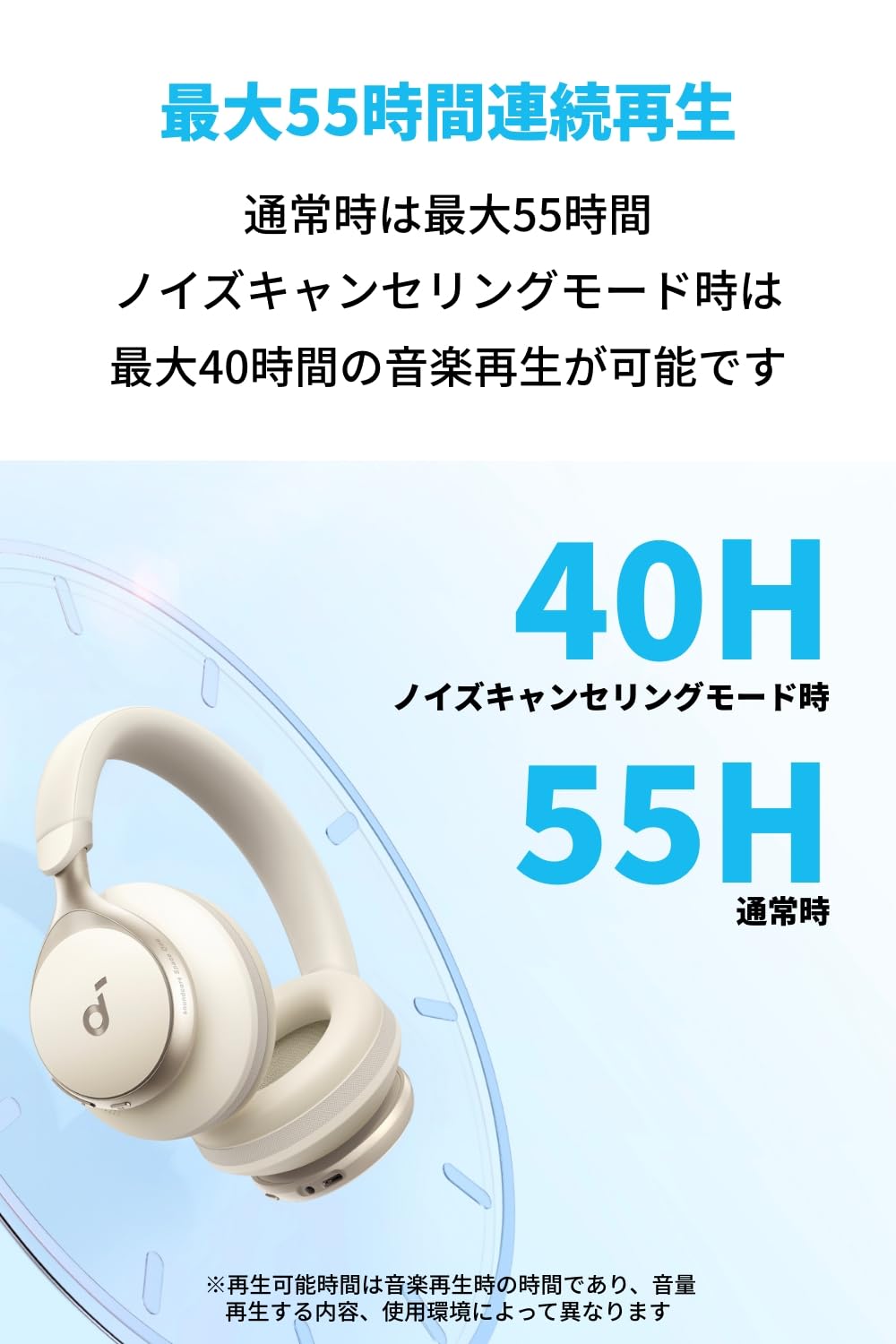 Anker Soundcore Space One (Bluetooth 5.3 ワイヤレス ヘッドホン)【ウルトラノイズキャンセリング2.0 / 最大55時間音楽再生 / LDAC/ハイレゾ対応 (
