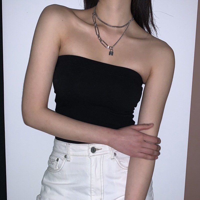 (2セット) Rock Halfchain Layered Necklace 韓国人気