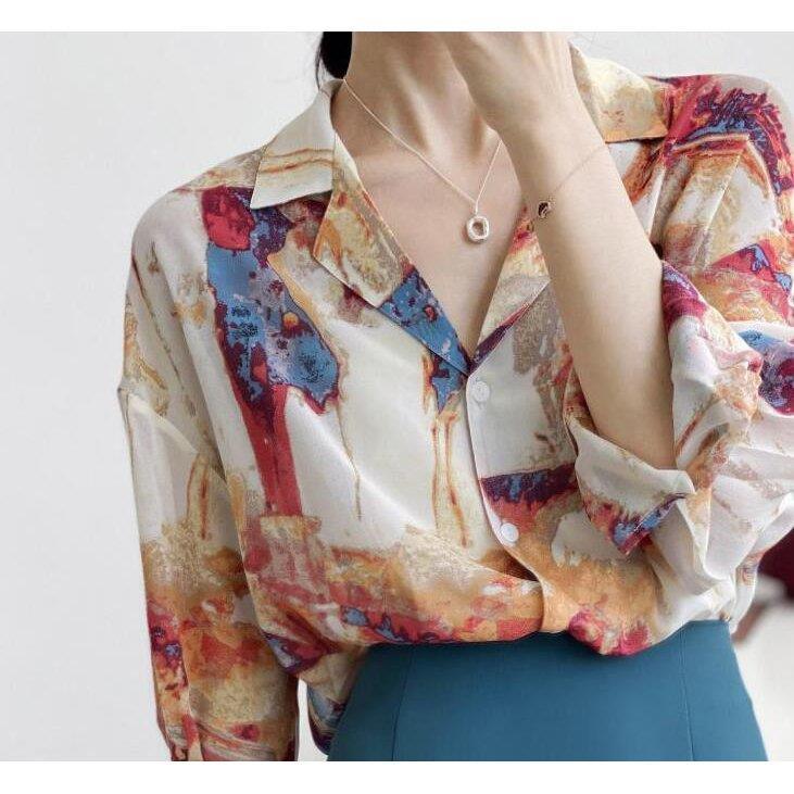 レディース シャツブラウス シャツ ブラウス 柄 角襟 明るい 冷房対策 ゆるい カジュアル トップス 春夏秋 春新作 バレンタイン 2023 プレゼント レディース シャツブラウス シャツ ブラウス 柄 角襟 明るい 冷房対策 ゆるい カジュアル トップス 春夏秋 春新作 バレンタイン 2023 プレゼント