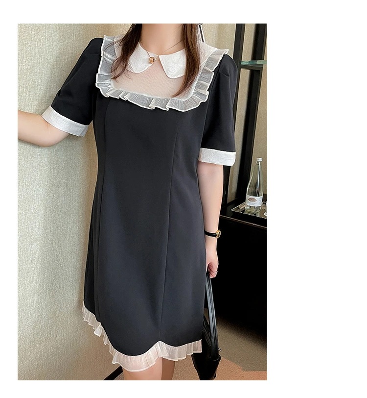 おすすめランキングL～6L1色ブラック 膝下丈 ロング丈 大きいサイズ ワンピース お嬢様 ワンピ クラシカル 学生 ロリータ ゴスロリ レトロ コスプレ 制服 イベント アイドル 衣装ぽっち