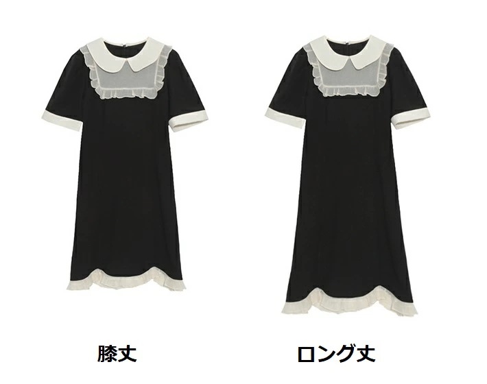 おすすめランキングL～6L1色ブラック 膝下丈 ロング丈 大きいサイズ ワンピース お嬢様 ワンピ クラシカル 学生 ロリータ ゴスロリ レトロ コスプレ 制服 イベント アイドル 衣装ぽっち