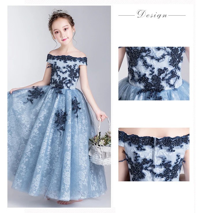 【大人気 急速出荷】【刺繍柄＆ビジュー付き】子供ドレス 発表会 ドレス ロングドレス ジュニア ドレス 子ども 子供 キッズ フォーマルドレス パーティードレス 子供 リボンドレス ノースリーブ 結婚