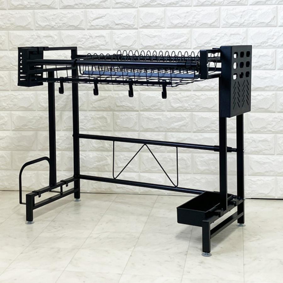 【急速出荷】水切りラック シンク上 スリム 水切りかご 1段 伸縮 大容量 おしゃれ キッチン 収納 食器 まな板 水切りラック スポンジラック コンパクト 水切り かご ラック