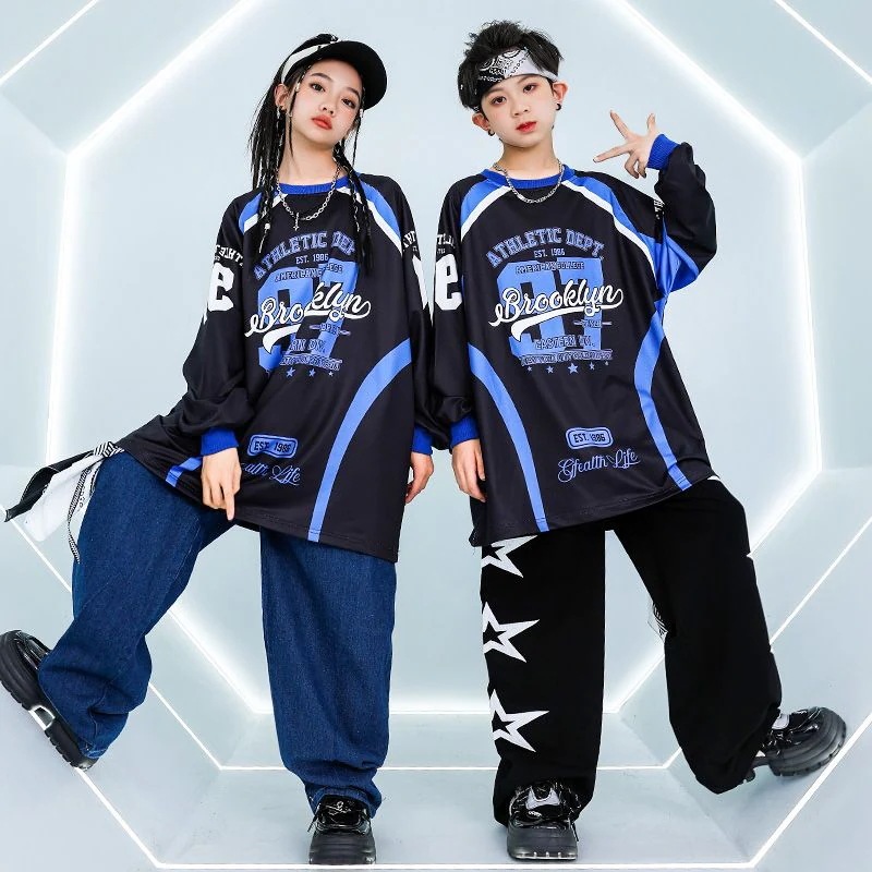 街舞児童潮服青黒演出服男児スーツhiphop女児ドラム衣装元日演出服 街舞児童潮服青黒演出服男児スーツhiphop女児ドラム衣装元日演出服