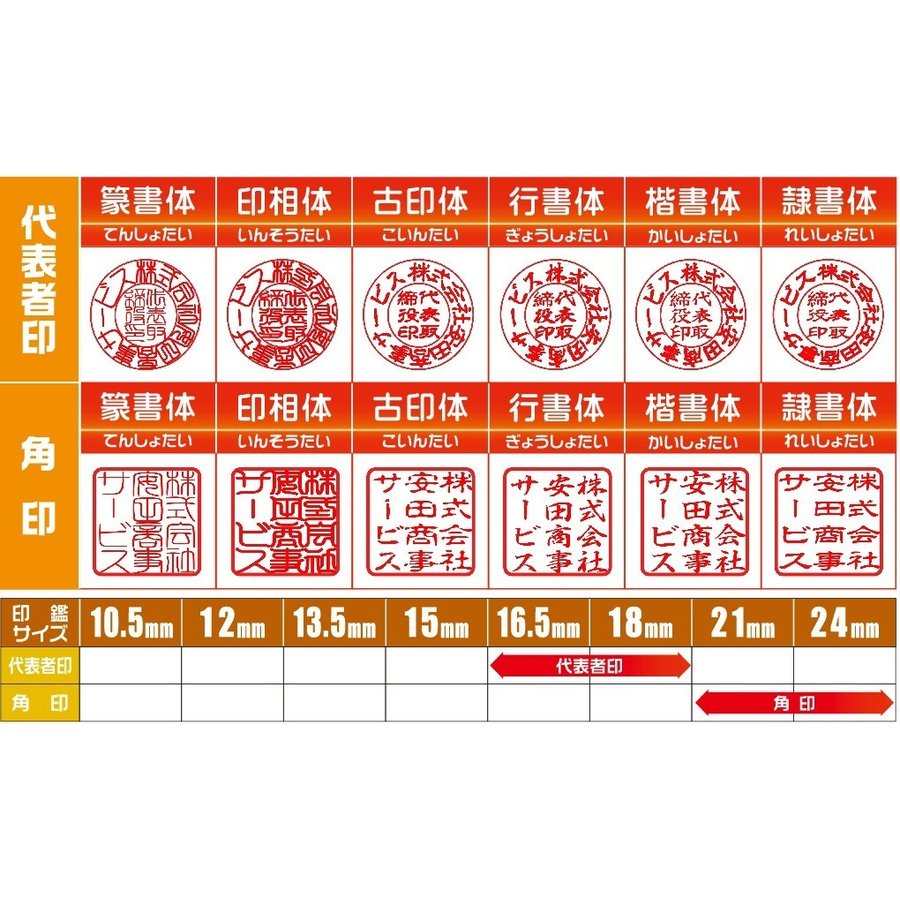 代表印18ｍｍ（天丸）角印24ｍｍ　はんこ　黒水　くろすい　印鑑　印鑑ケース付　送料無料　法人印鑑　会社設立　ゴム印セット付