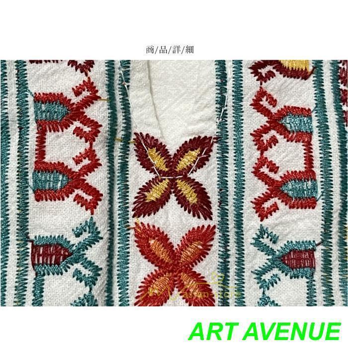 ワンピース 長袖 ハイウエスト 綿麻 コットン リネン ロング ロング丈 Aライン ワンピ レディース 着痩せ 体型カバー 丸首 白 赤 黄色 通勤 刺繍 Vネック