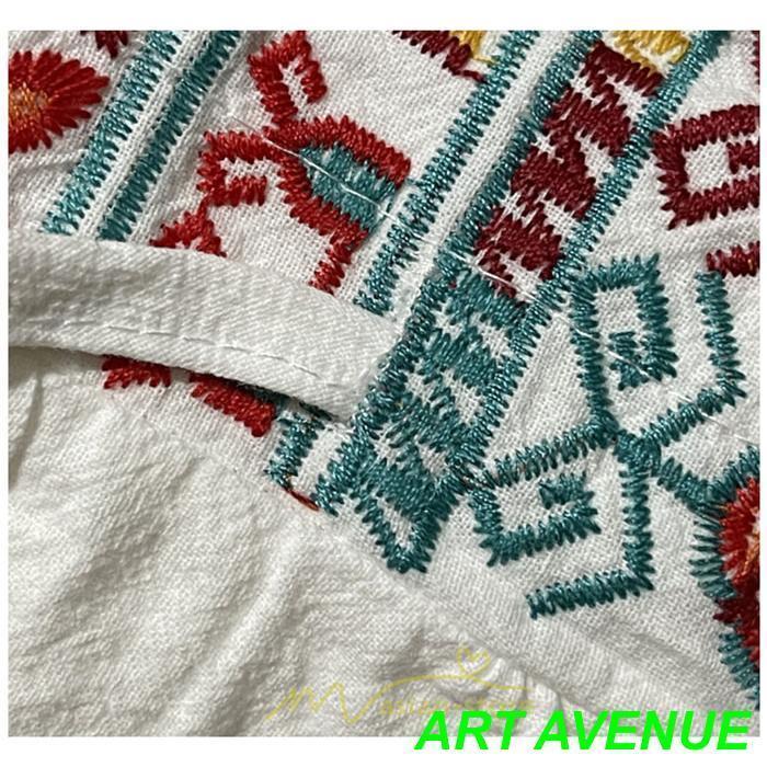 ワンピース 長袖 ハイウエスト 綿麻 コットン リネン ロング ロング丈 Aライン ワンピ レディース 着痩せ 体型カバー 丸首 白 赤 黄色 通勤 刺繍 Vネック