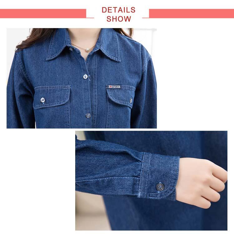 薄手/厚手 シャツ 長袖 トップス カジュアルシャツ デニム デニムシャツ レディース