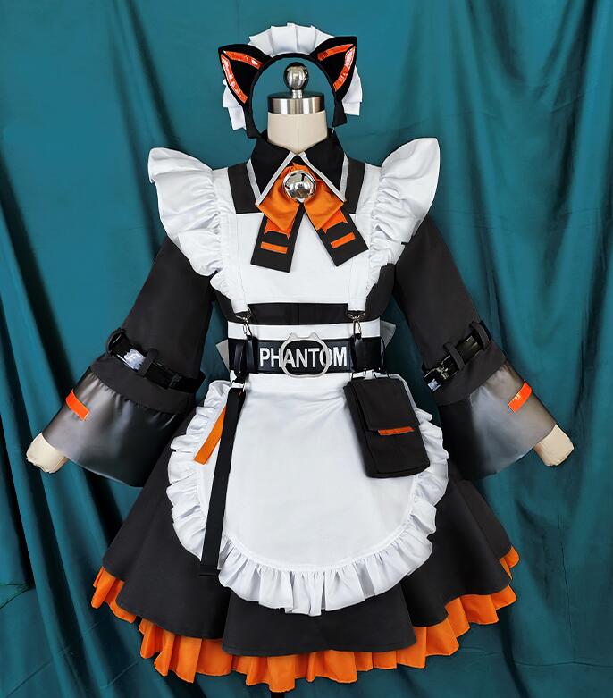 VTuber バーチャルライバー Alban Knox アルバーン ノックス メイド服 ステージ服 舞台 演出服 ハロウィン クリスマス イベント 変身 仮装 変装 制服 大人用 文化祭 学園祭