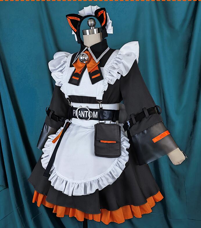 VTuber バーチャルライバー Alban Knox アルバーン ノックス メイド服 ステージ服 舞台 演出服 ハロウィン クリスマス イベント 変身 仮装 変装 制服 大人用 文化祭 学園祭