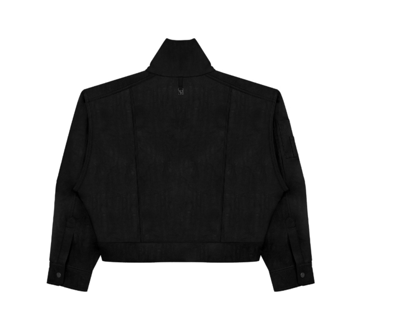 【TREEMINGBIRD】 BOLD ZIP HIGE-NECK LEATHER JACKET : BLACK