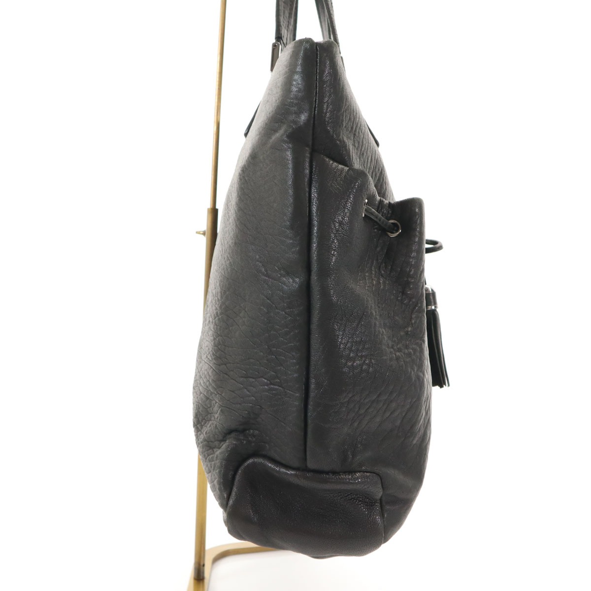 リボンタッセル トートバッグ 黒 レディース 古着 リボンタッセル トートバッグ 黒 レディース 古着