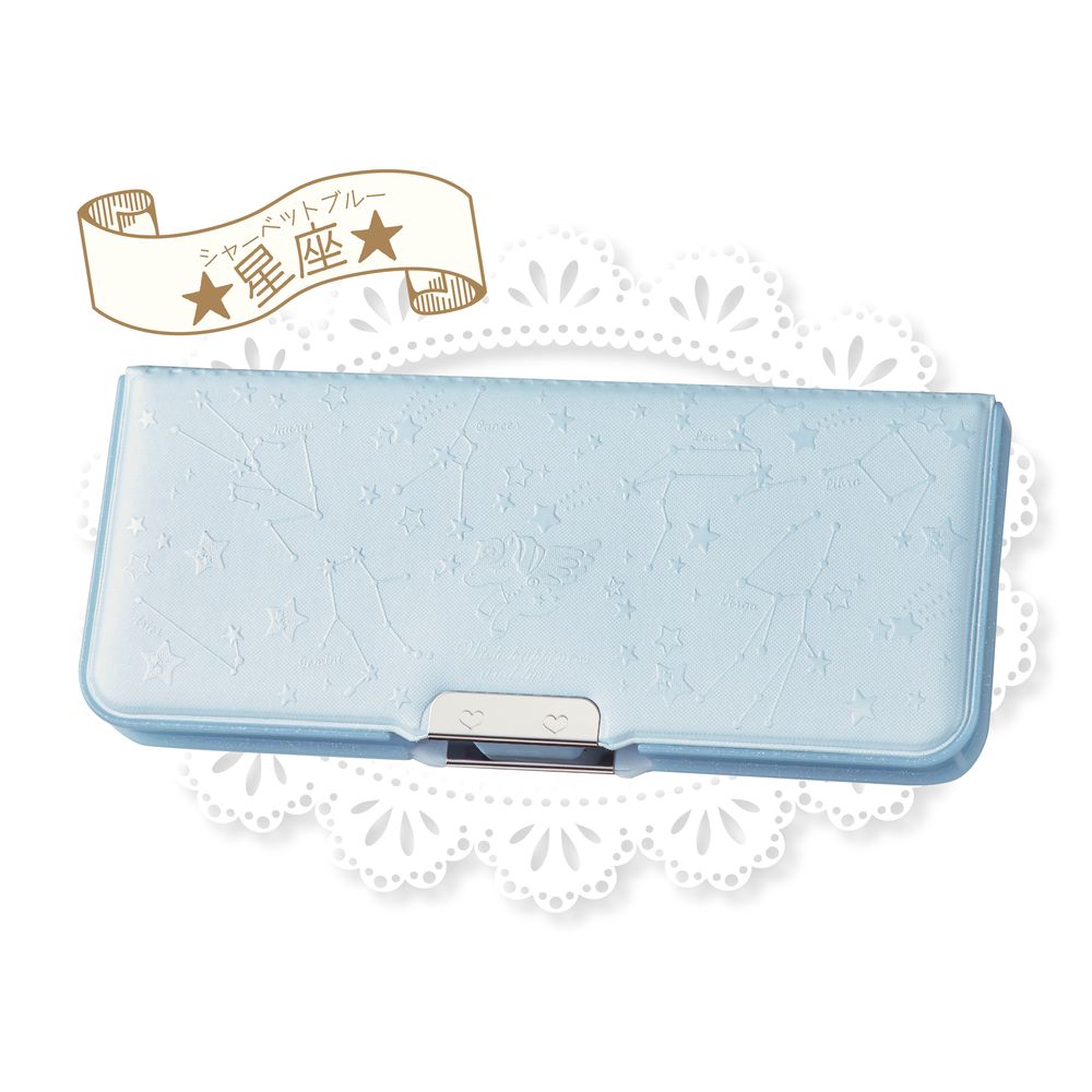 （まとめ買い）筆箱 ペールカラー ラメプックリ筆入 シャーベットブルー SF027 [x3]