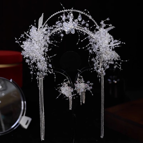 ウェディングティアラ フラワー ヘアアクセサリー ヘッドアクセサリー ウエディング用品 ウェディング小物 豪華 華やか お洒落 キラキラ アクセサリー