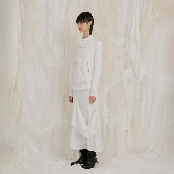 【FLAREUP】 BIKER LEATHER JACKET : OFF WHITE