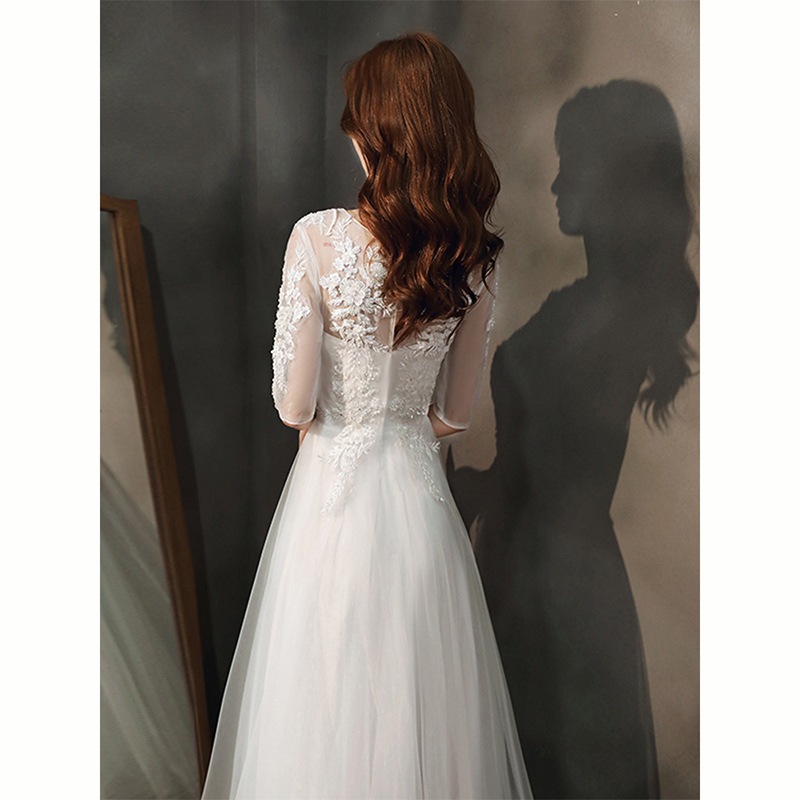 【1つ買うと10つ無料】女性のための小さなドレス2025夏と秋の宴会長い気質白いドレステクスチャードレス