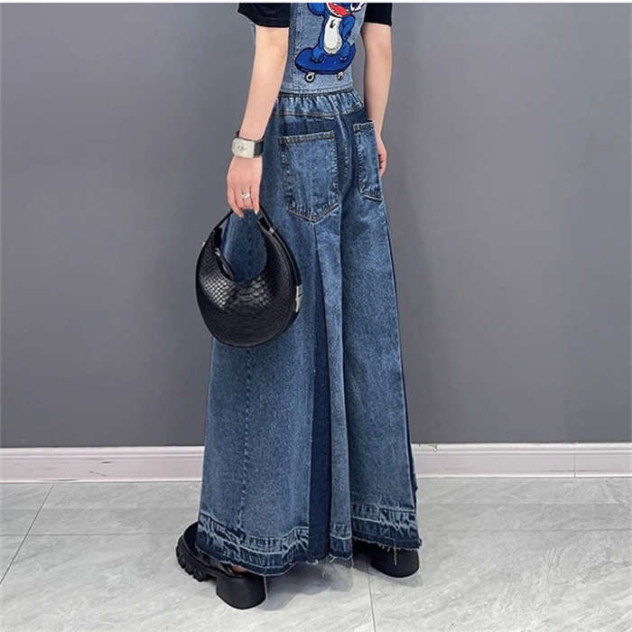 デニムワイドパンツ ワイドパンツ ロング レディース タックパンツ ドレープ フレアワイド デニム ボトムス プリーツ 切替 ボリューム フリンジ ダメージ加工 メンズ ユニセックス ゆったり モード デニムワイドパンツ ワイドパンツ ロング レディース タックパンツ ドレープ フレアワイド デニム ボトムス プリーツ 切替 ボリューム フリンジ ダメージ加工 メンズ ユニセックス ゆったり モード