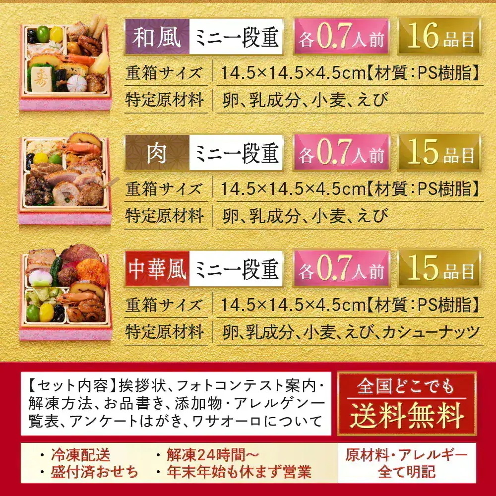おせち 早割 予約 おせち料理 板前魂の小桜パーティーおせち 12個セット(肉4個・和風4個・中華風4個) ミニ 一段重 ミニおせち 0.7人前 1人前 12人前 御節 送料無料 2025 2026 おせち 早割 予約 おせち料理 板前魂の小桜パーティーおせち 12個セット(肉4個・和風4個・中華風4個) ミニ 一段重 ミニおせち 0.7人前 1人前 12人前 御節 送料無料 2025 2026