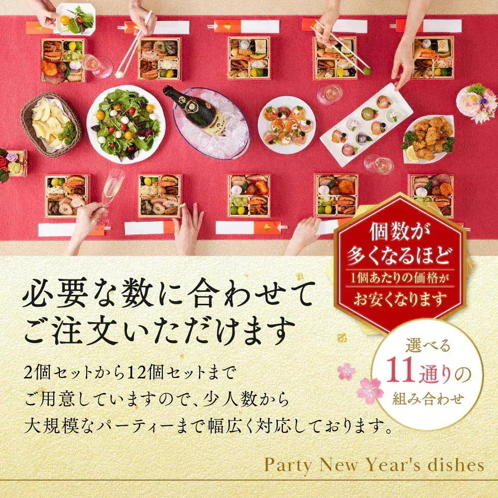 おせち 早割 予約 おせち料理 板前魂の小桜パーティーおせち 12個セット(肉4個・和風4個・中華風4個) ミニ 一段重 ミニおせち 0.7人前 1人前 12人前 御節 送料無料 2025 2026 おせち 早割 予約 おせち料理 板前魂の小桜パーティーおせち 12個セット(肉4個・和風4個・中華風4個) ミニ 一段重 ミニおせち 0.7人前 1人前 12人前 御節 送料無料 2025 2026