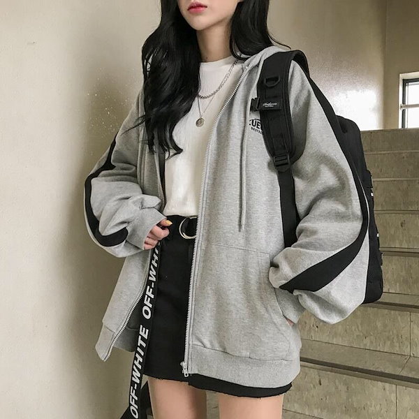 ♡ 新品未使用 YOUHEE パーカー グレー ♡ カレッジロゴパーカー裏起毛レディース[品番：II000007684