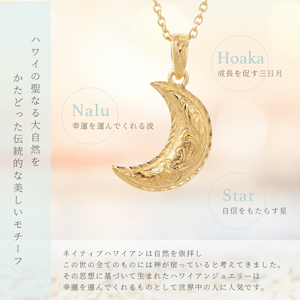 ハワイアンジュエリー ムーンネックレス ペンダント レディース メンズ ユニセックス ペア サージカルステンレス 金属アレルギー対応 低アレルギー シルバー ゴールド ピンクゴールド 三日月 星 ハワイアンジュエリー ムーンネックレス ペンダント レディース メンズ ユニセックス ペア サージカルステンレス 金属アレルギー対応 低アレルギー シルバー ゴールド ピンクゴールド 三日月 星