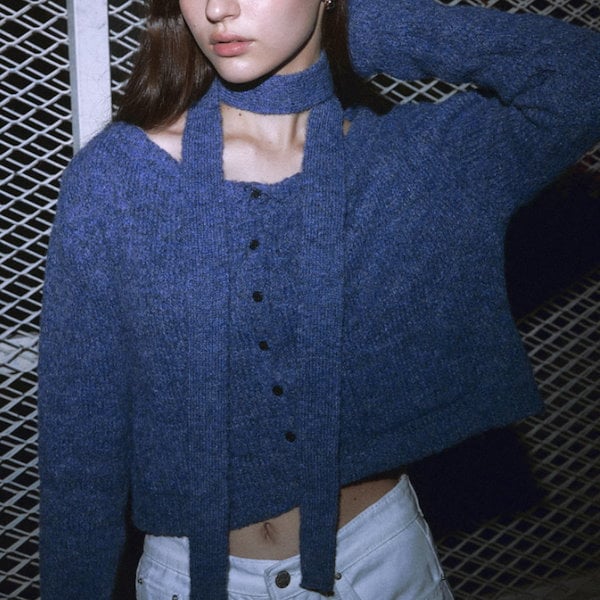 Le Sserafim ウンチェ着用　正規品Miu Miu ニットパーカー ☆LE SSERAFIM ウンチェ 着用！！【Wai Kei】Puppy argyle knit