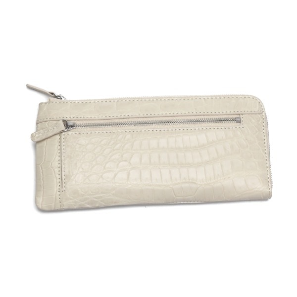 クロコダイル W169L 長財布 アイボリー  CROCODILE Ｌ字ファスナー クロコダイル クロコダイル W169L 長財布 アイボリー CROCODILE L字ファスナー