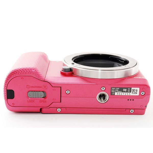 ソニー SONY α5000 レンズキット ピンク 美品 自撮り&Wi-Fiで SDカード