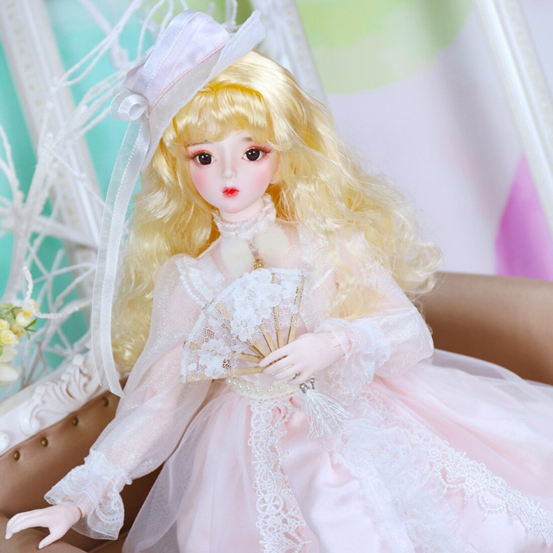 60センチメートルbjd人形結婚式の王女の人形子供のための-ニコール手塗装メイク (顔取り外し可能なバージョン) (ヘッド統合バージョン)