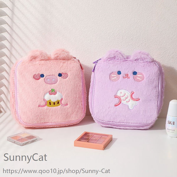 Qoo10] メイクポーチ 豚ちゃん INS 人気 ポ