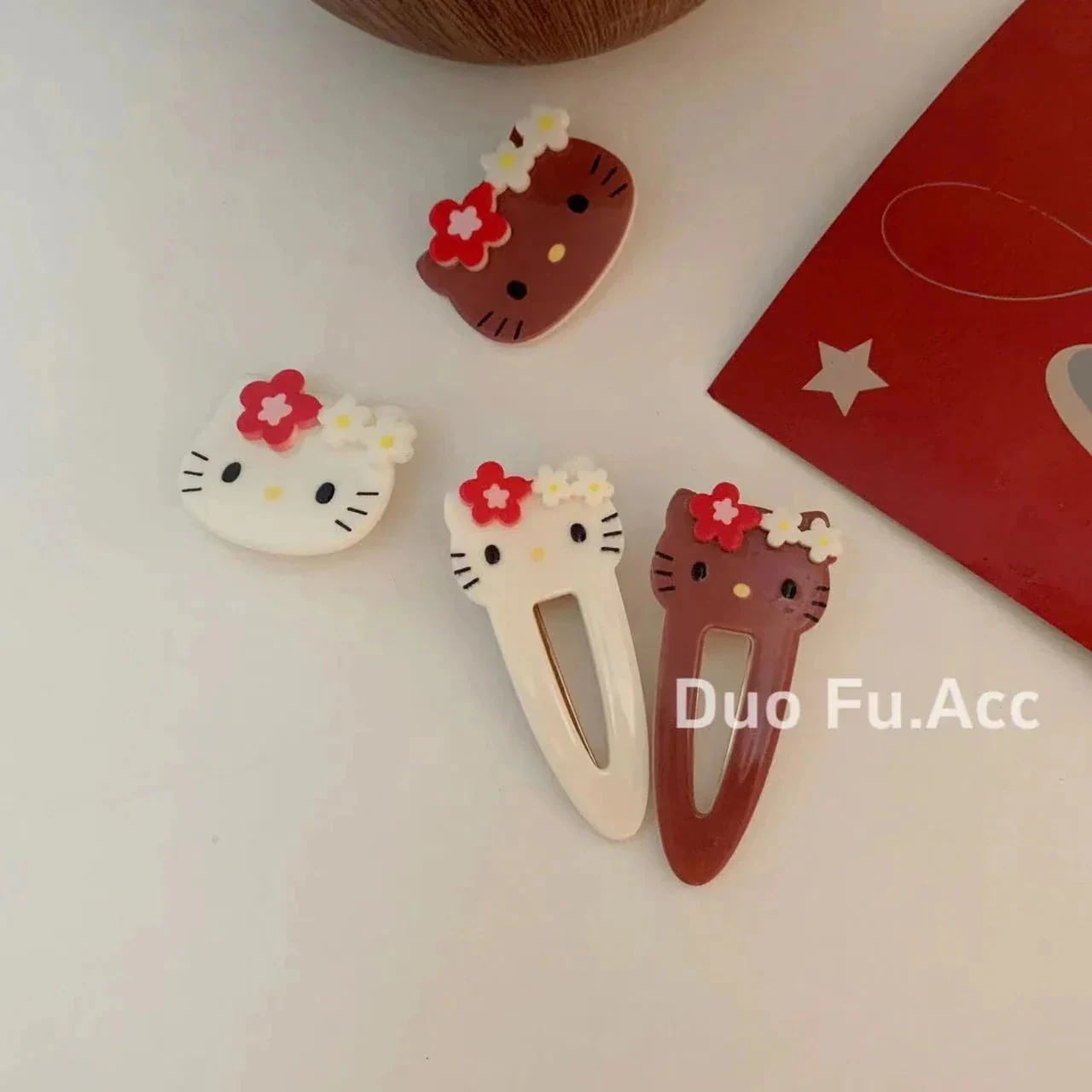 【メガ割】日焼けキティ ヘアクリップ キティちゃんヘアクリップ ヘアアクセサリー 可愛い アクセサリー 前髪クリップ