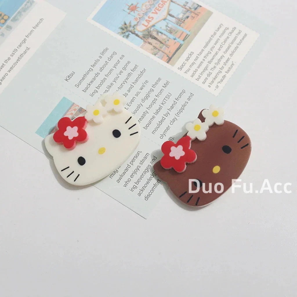 【メガ割】日焼けキティ ヘアクリップ キティちゃんヘアクリップ ヘアアクセサリー 可愛い アクセサリー 前髪クリップ