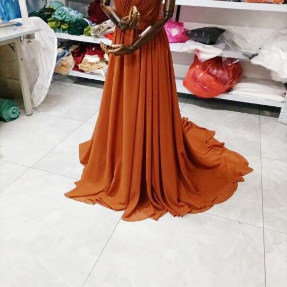 ドレスプロダクション Vネック テラコッタ キャミソールドレス