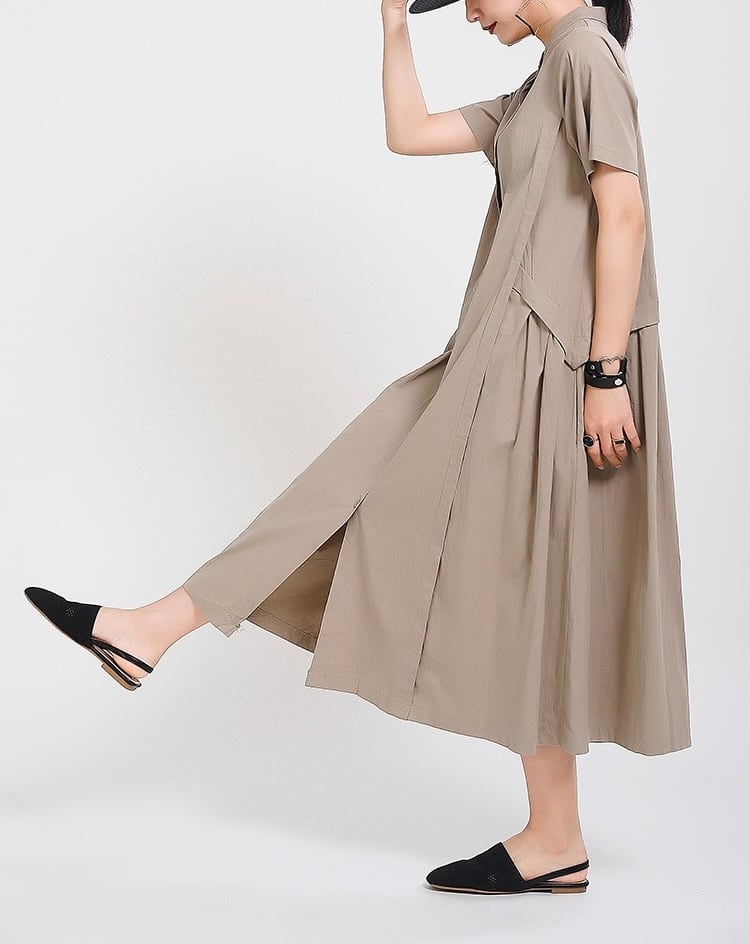 ワンピース ロング丈 シャツ ビッグシルエット ゆったり オーバー